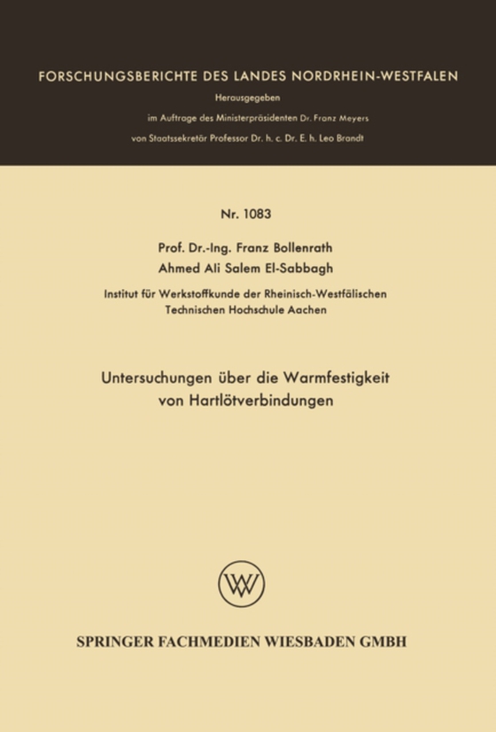 Untersuchungen über die Warmfestigkeit von Hartlötverbindungen (e-bog) af Bollenrath, Franz