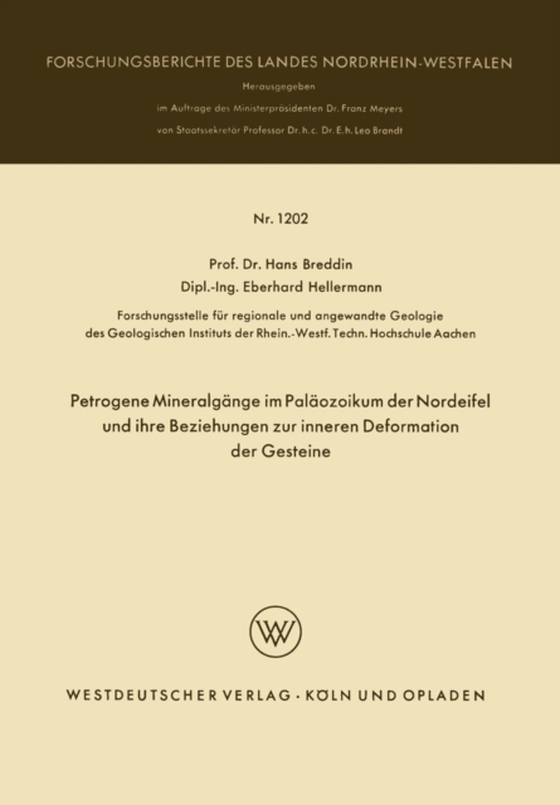 Petrogene Mineralgänge im Paläozoikum der Nordeifel und ihre Beziehungen zur inneren Deformation der Gesteine