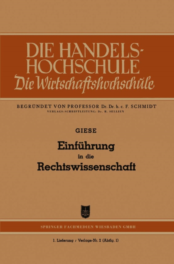 Einführung in die Rechtswissenschaft (e-bog) af Giese, Friedrich