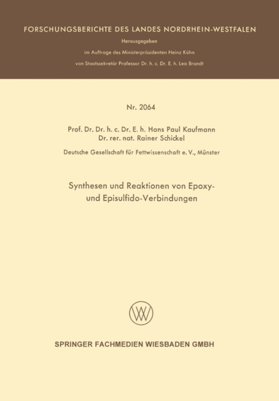 Synthesen und Reaktionen von Epoxy- und Episulfido-Verbindungen (e-bog) af Kaufmann, Hans Paul