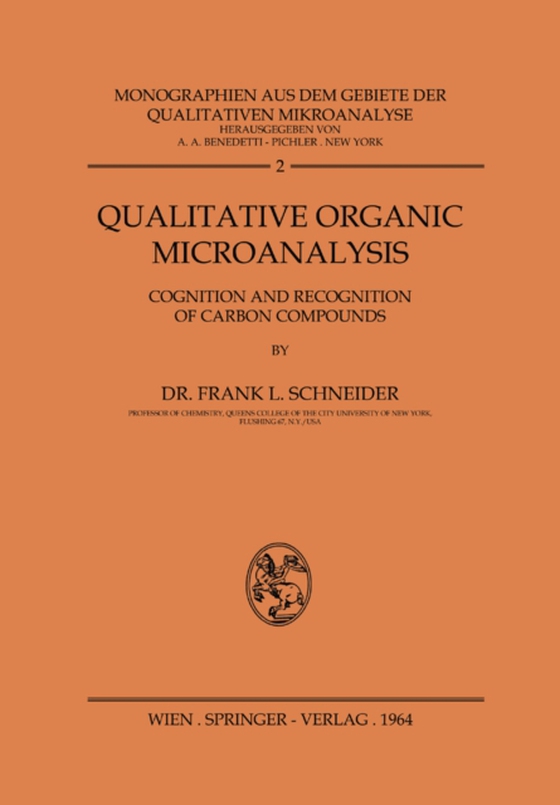 Qualitative Organic Microanalysis (e-bog) af Schneider, Frank