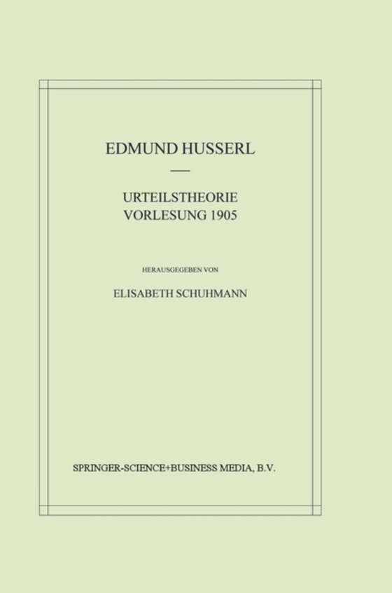 Urteilstheorie Vorlesung 1905