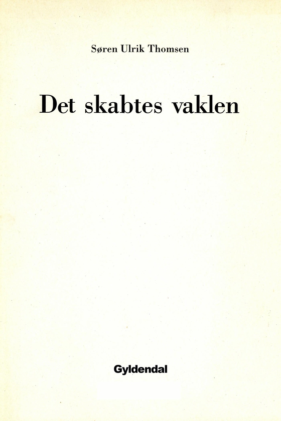 Det skabtes vaklen - Arabesker (e-bog) af Søren Ulrik Thomsen