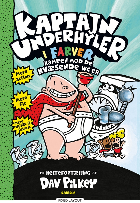 Kaptajn Underhyler i farver (2) - Kampen mod de hvæsende wc'er (e-bog) af Dav Pilkey