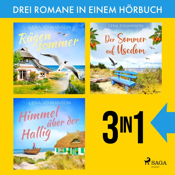 Rügensommer, Der Sommer auf Usedom & Himmel über der Hallig - Drei Sommer-und-Meer-Romane der Bestsellerautorin (lydbog) af Lena Johannson
