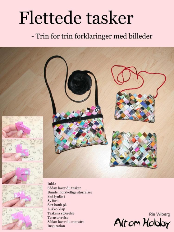 Flettede tasker - Trin for trin forklaringer med billeder (e-bog) af Rie Wiberg