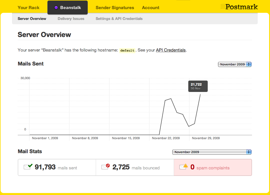 Server overview at Postmark