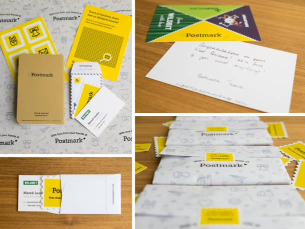 Photos of the Field Notes, stickers, hand-written notes, etc. that we mailed to folks.