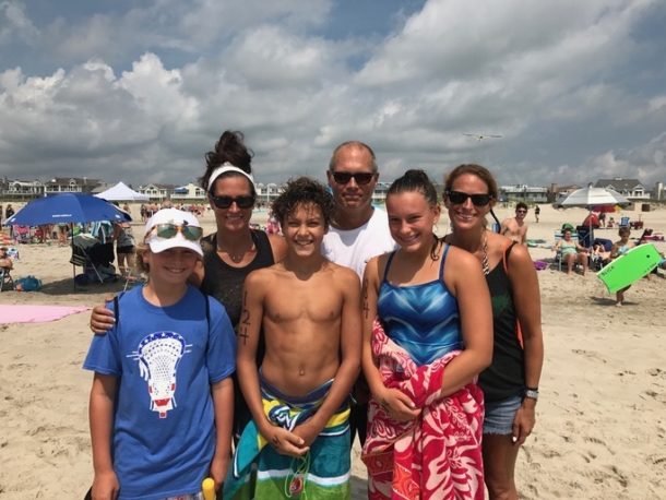 Family picture at the beach