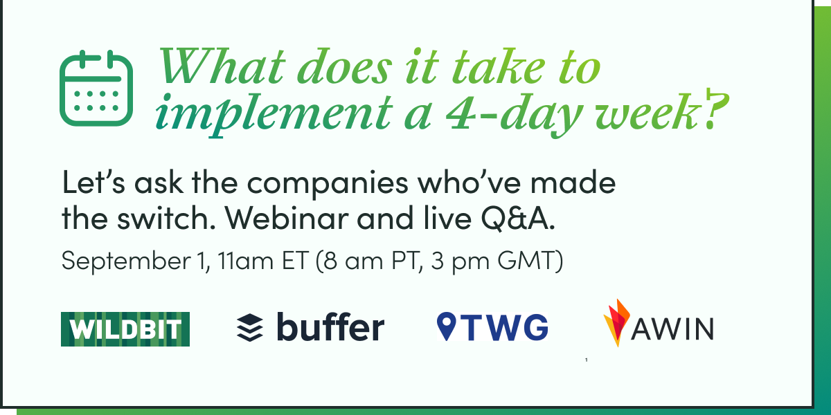 People-First webinar: Implementing the 4-day workweek