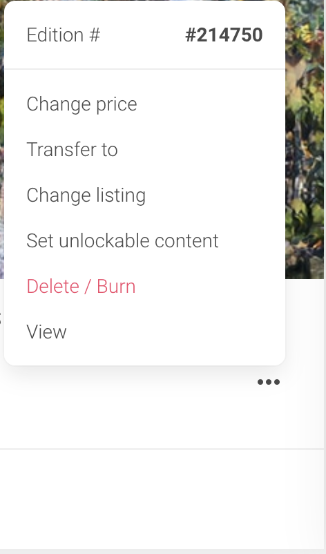button showing delete