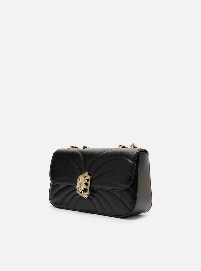 Bolsa tiracolo média de Couro preta 1