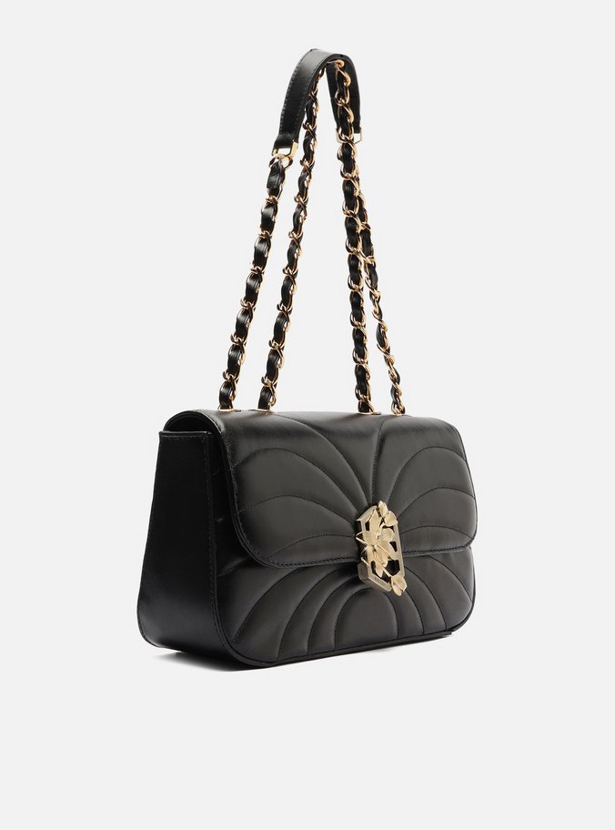 Bolsa tiracolo média de Couro preta 2
