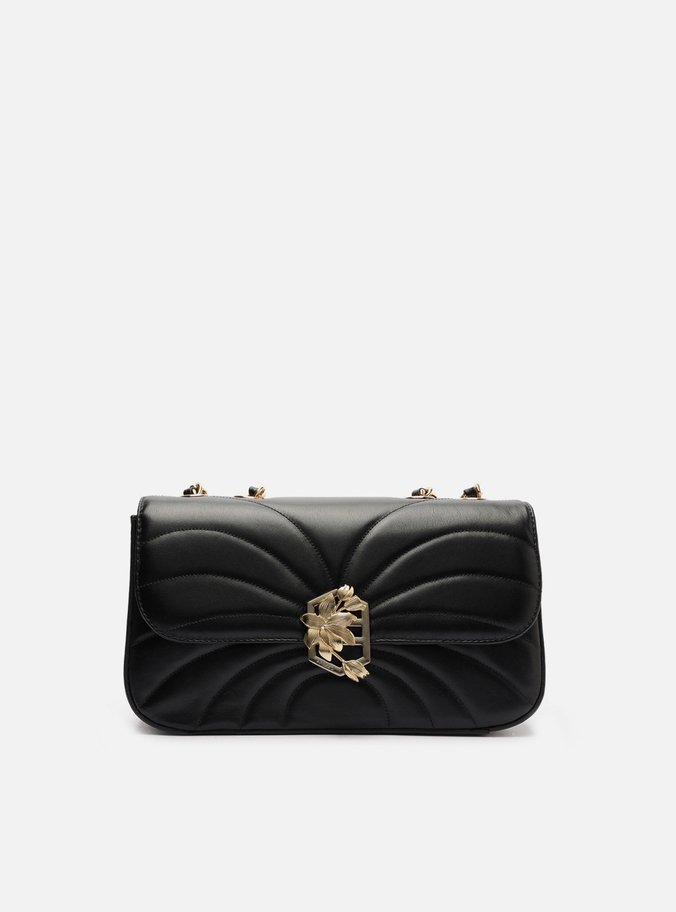 Bolsa tiracolo média de Couro preta 3