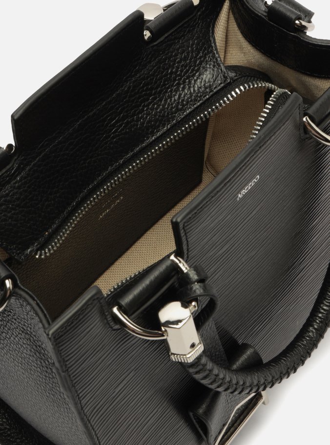 Bolsa Tote Preta Couro Abraccio Média 3