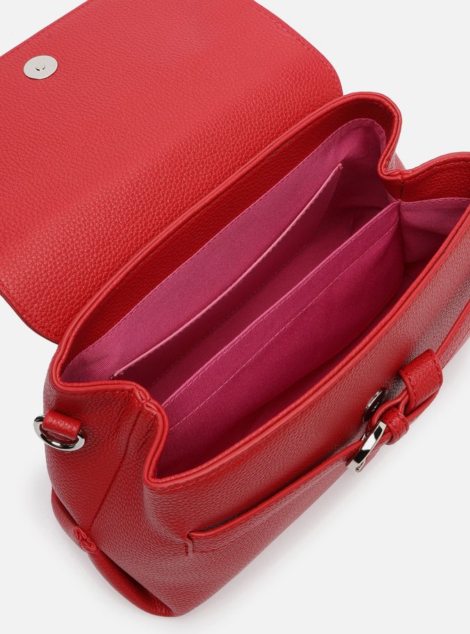 Bolsa Couro Vermelha Média 4