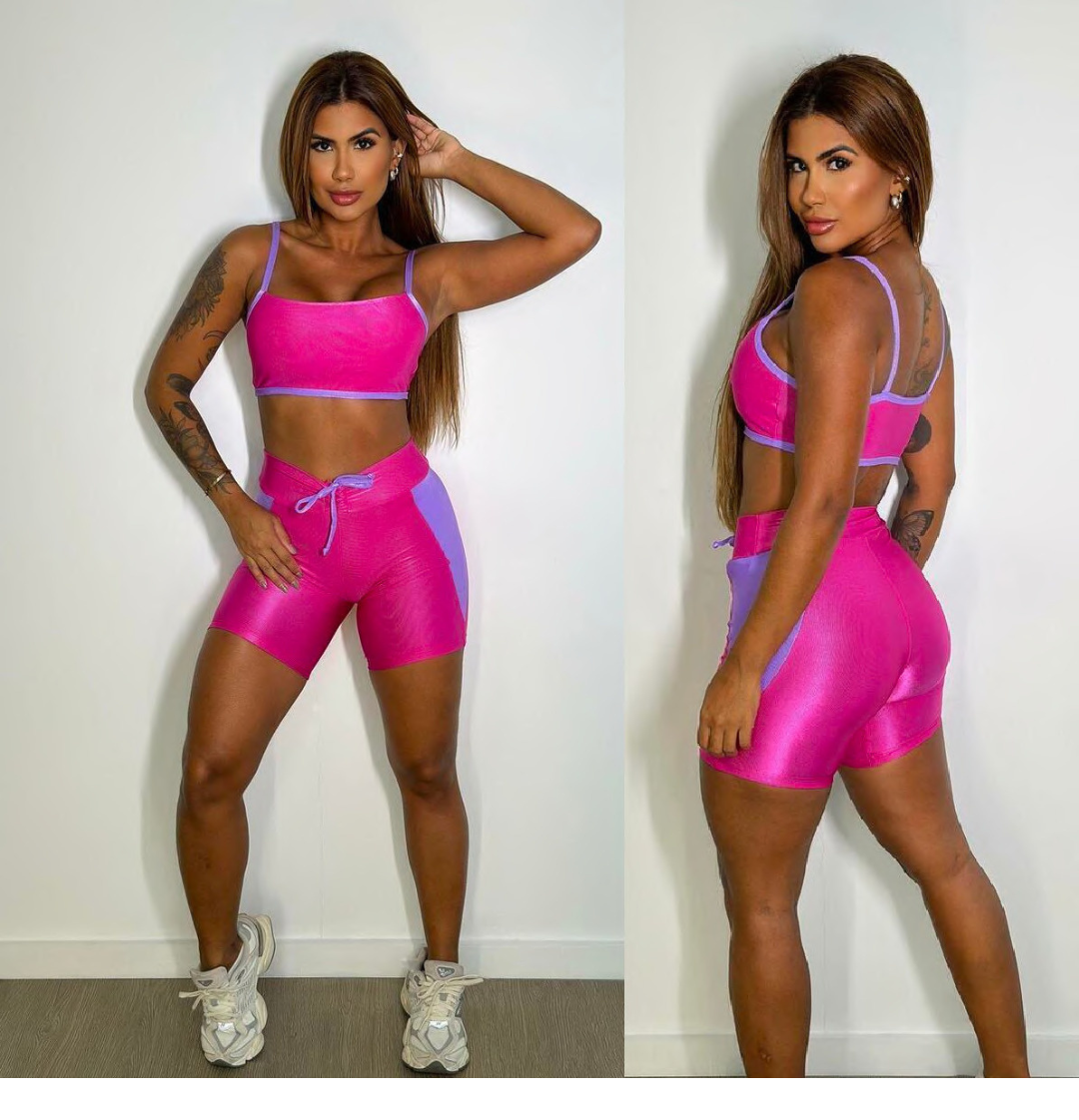 CONJUNTO SHORT ROSA-FÚCSIA 1