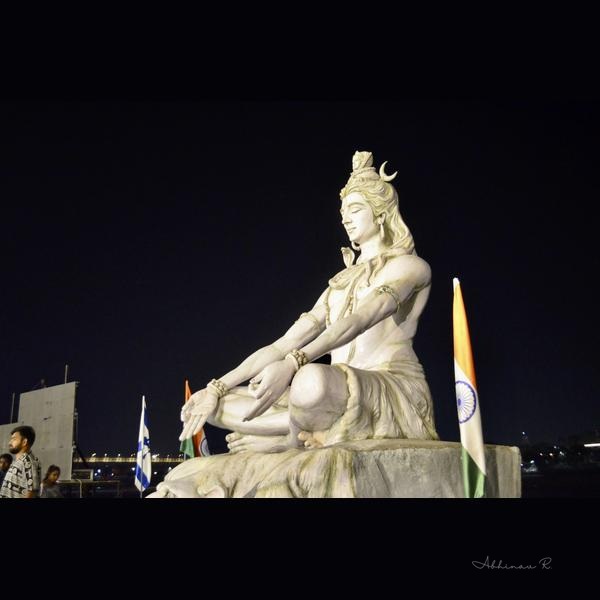 Serene Shiva: Devotion Under the Indian Sky - Dining Room Wall Art