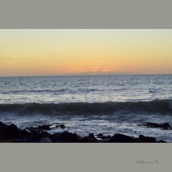 Ocean Sunset with Waves - Waves Photography