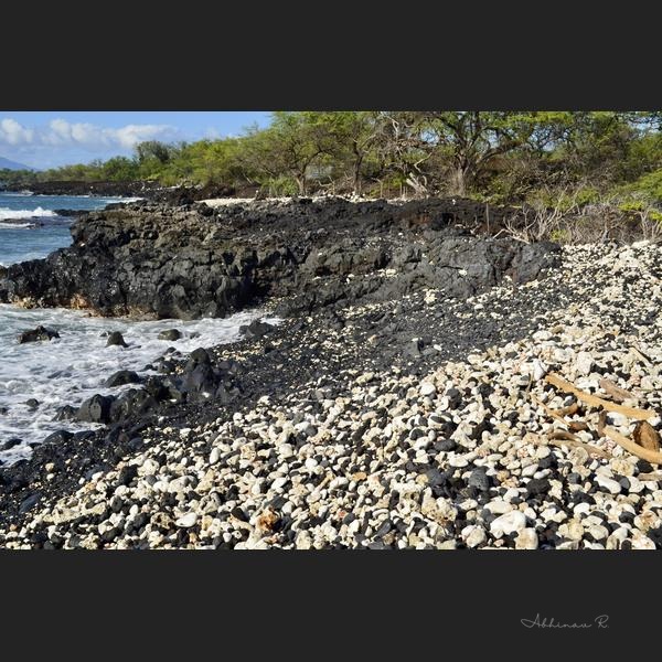 Black Sand Beach with Lava Rocks - Warm Tones Photography