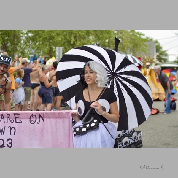 Carnival Reveler with Whimsical Umbrella - Carnival Wall Art Prints