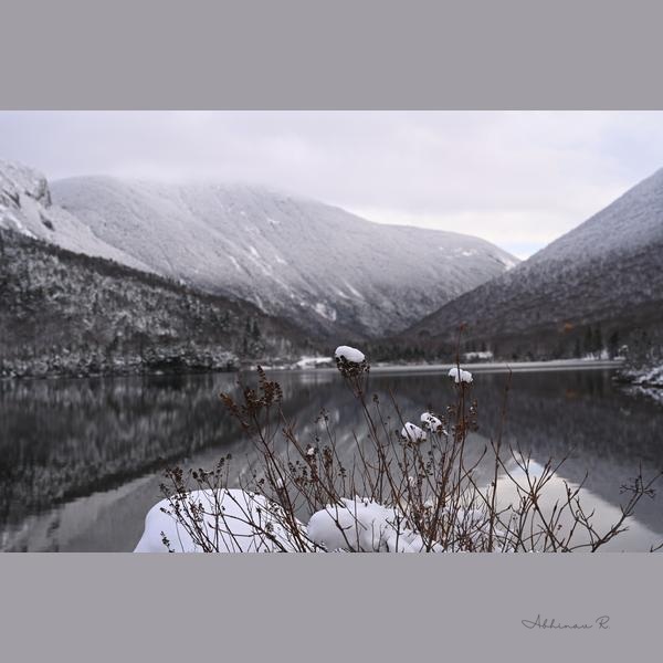 Snowy Lake Reflection - Winter Photography