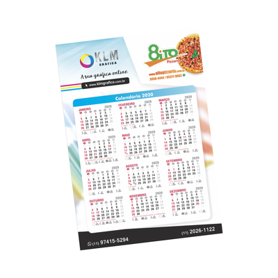 Calendário de Parede - 248x358 - 1 Lâmina Com Verniz