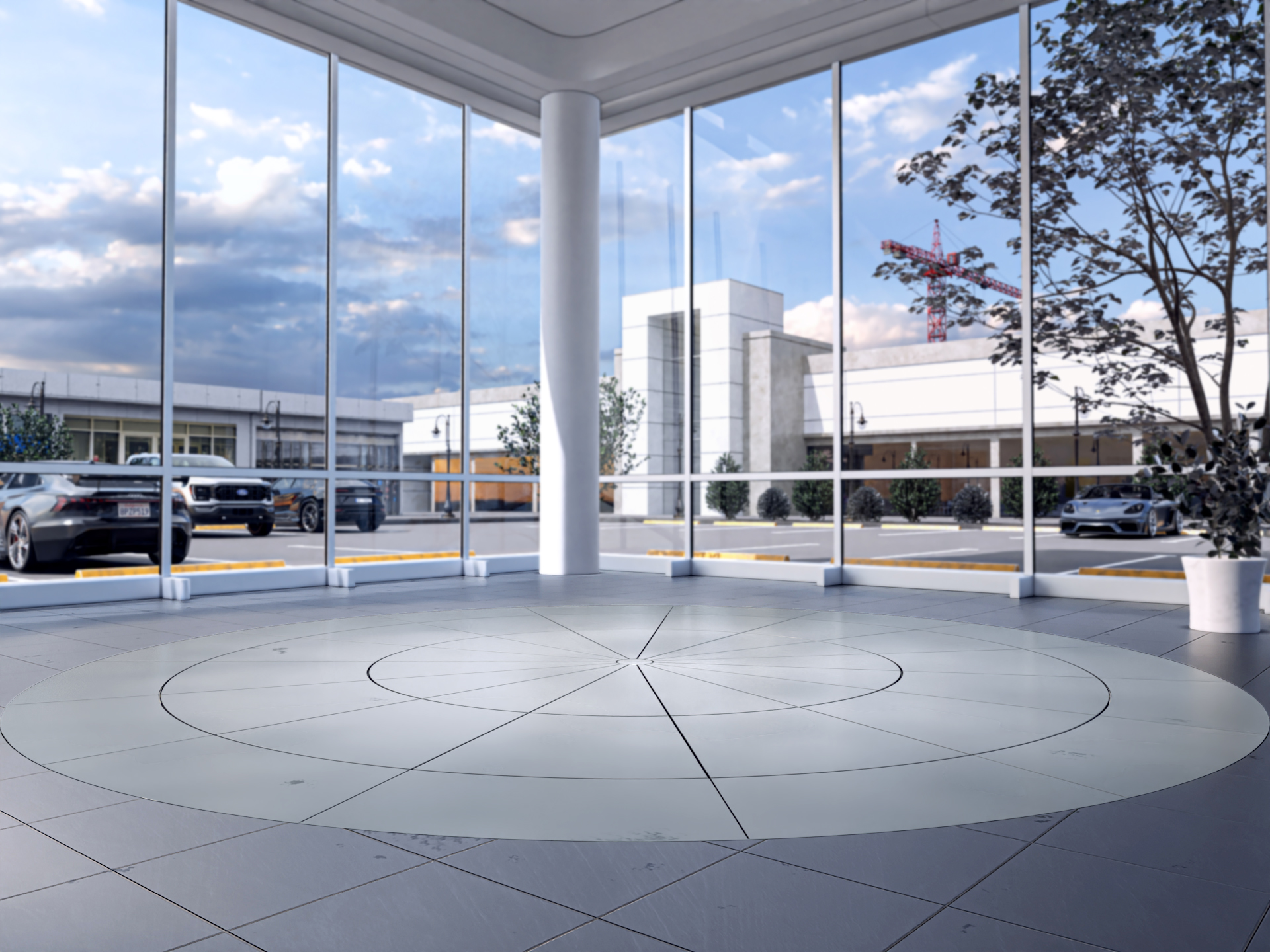 Glass showroom