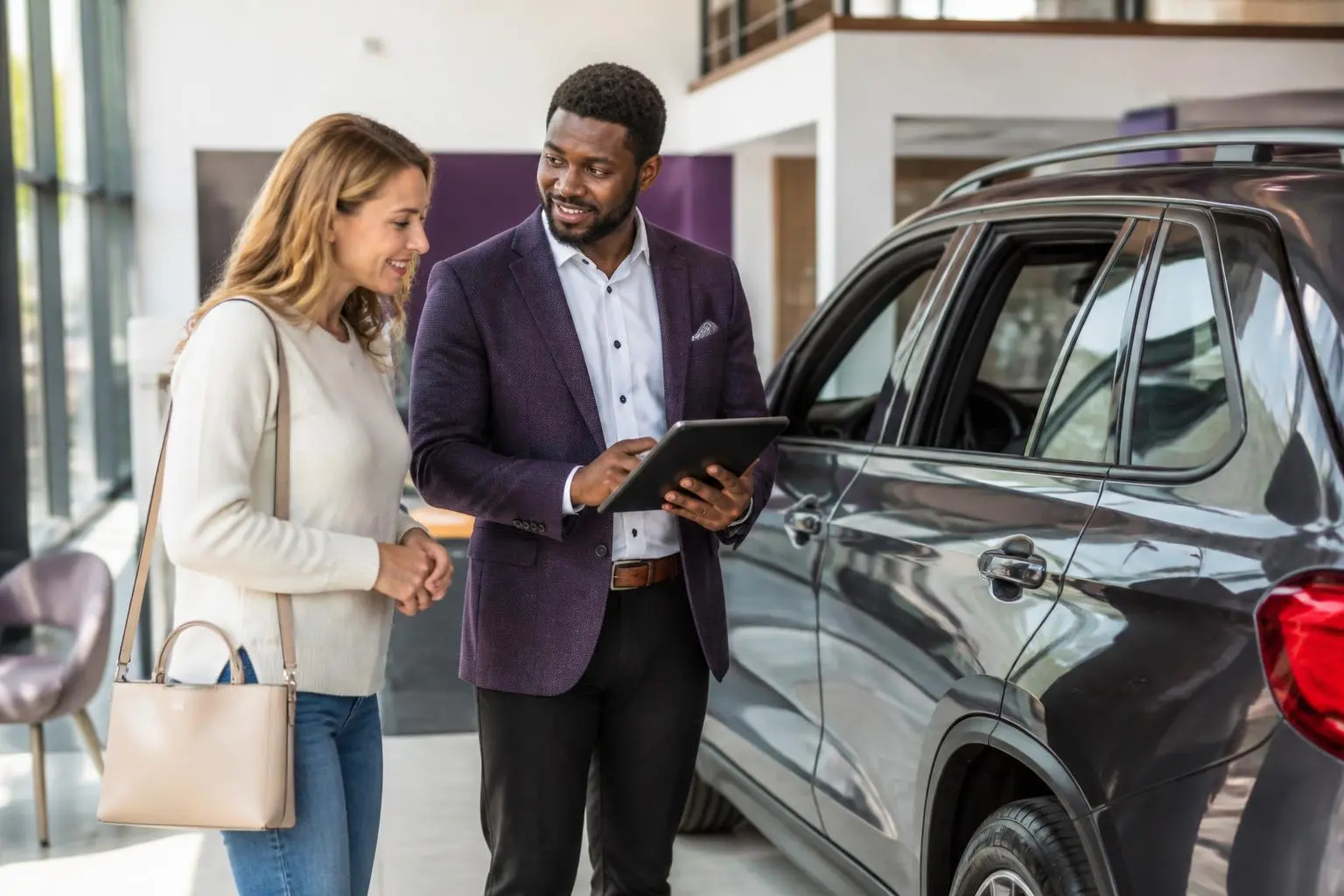 Dealership acquisition specialist working with vehicle inventory