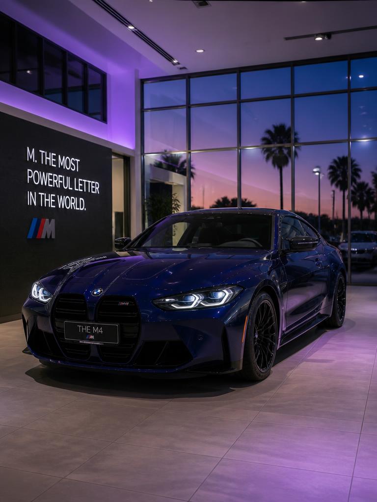 Social media reel of a vehicle in a dealership showroom