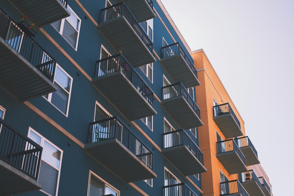 Background image of a building