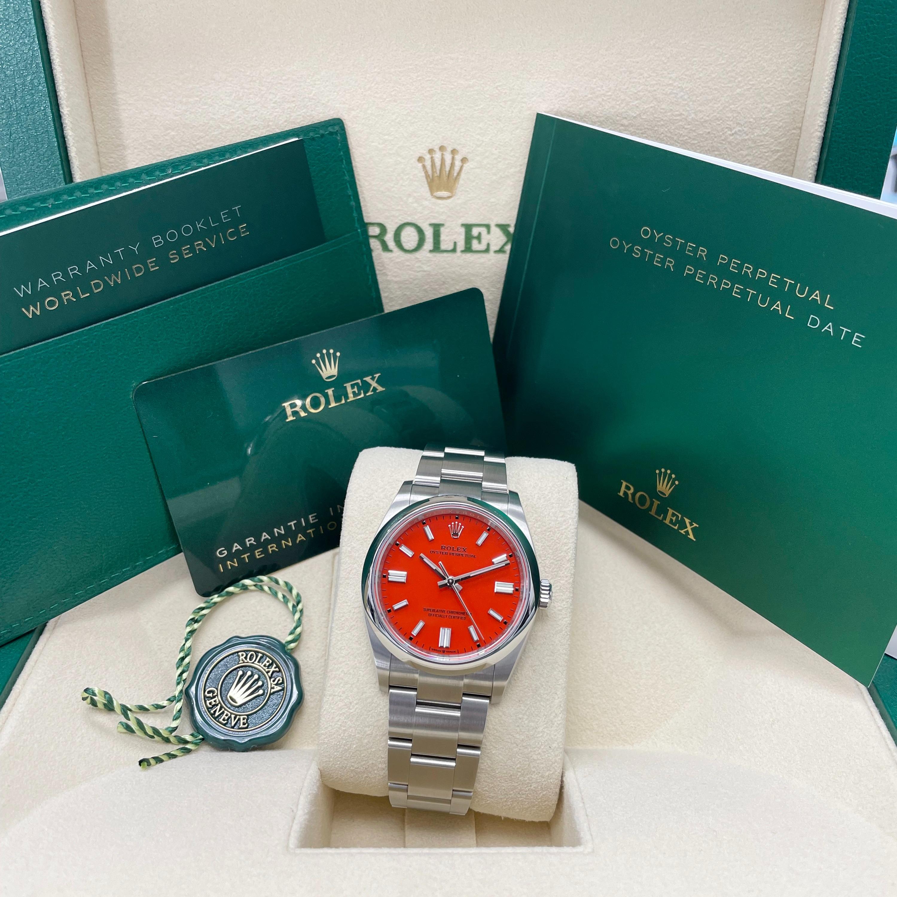 Rolex Oyster Perpetual 36 Coral Red 126000-0007 Watches | Bezel