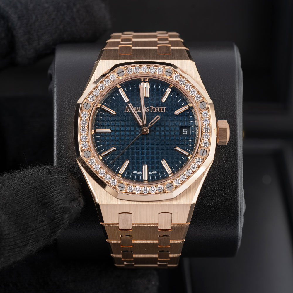 Audemars Piguet Royal Oak Selfwinding Rose Gold 37mm Khaki Dial Diamond  15551OR.ZZ.1356OR.03