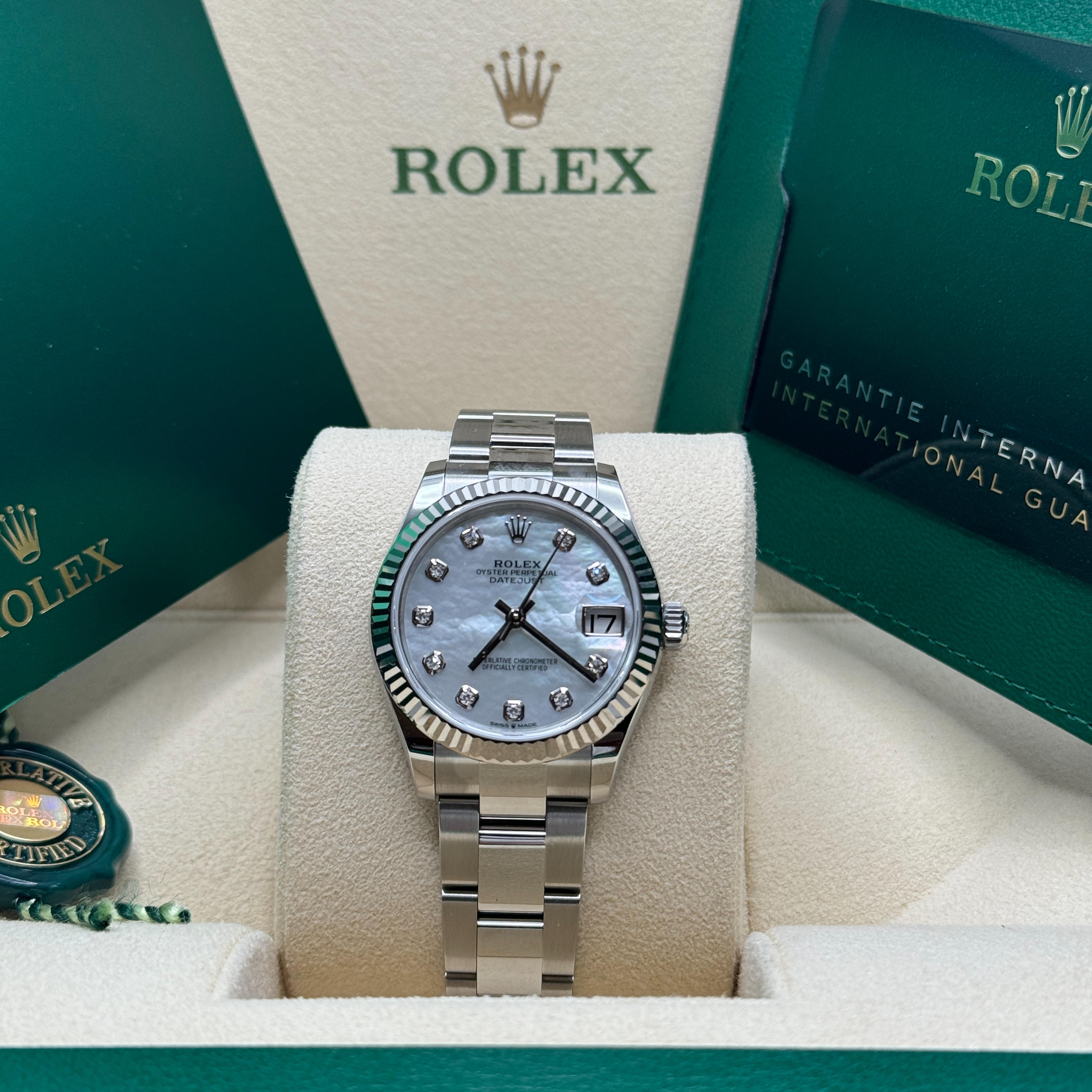 Rolex Datejust 31 Fluted / MOP / Diamond-Set / Oyster 278274