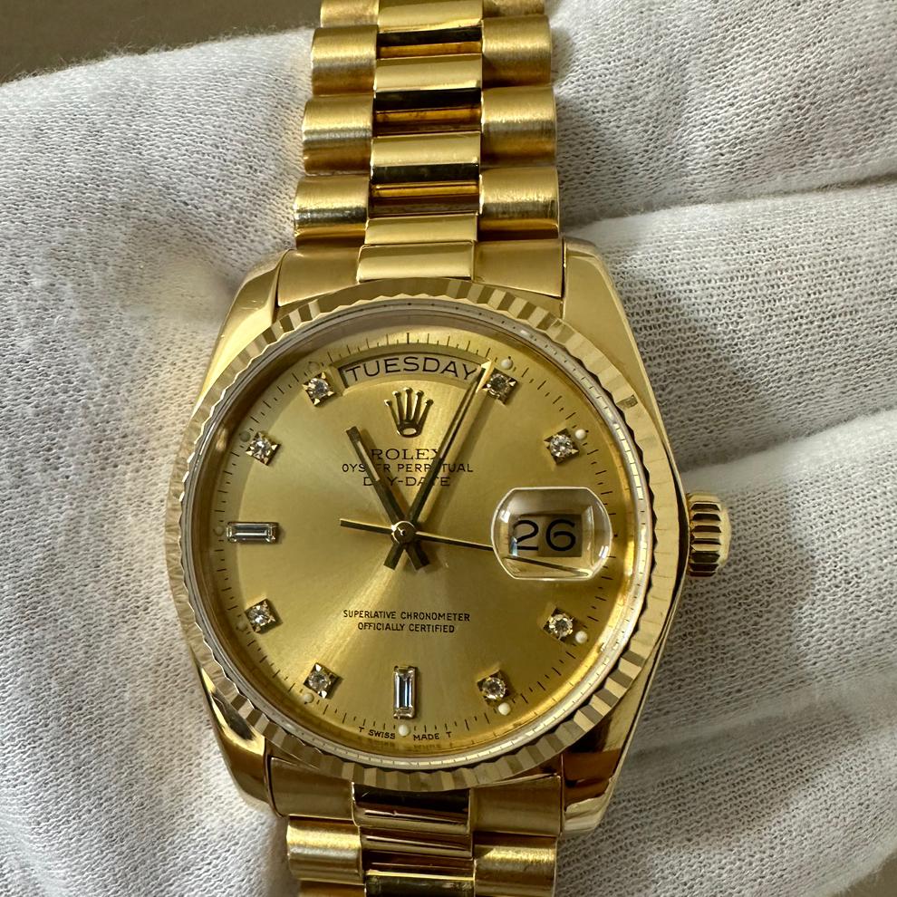Auction: 1984 Rolex Day-Date 36 Yellow Gold Fluted Champagne