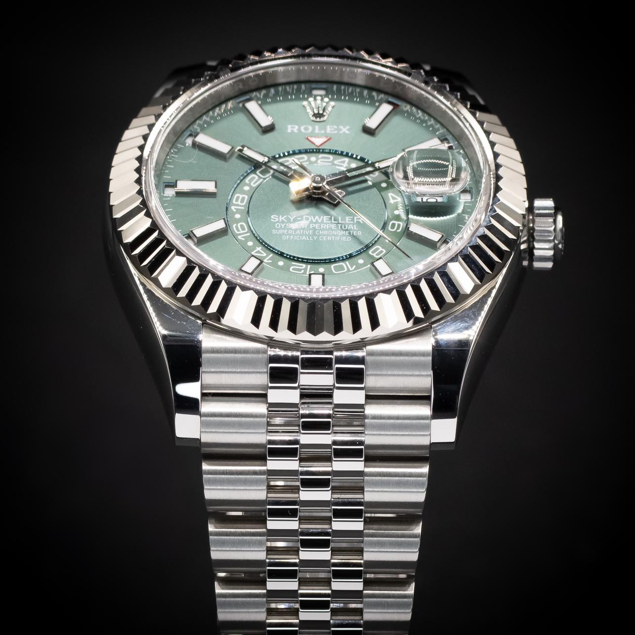 【公式ショップ】 / Steel 42 Sky-Dweller Rolex Fluted 336934 Jubilee / Green / その他