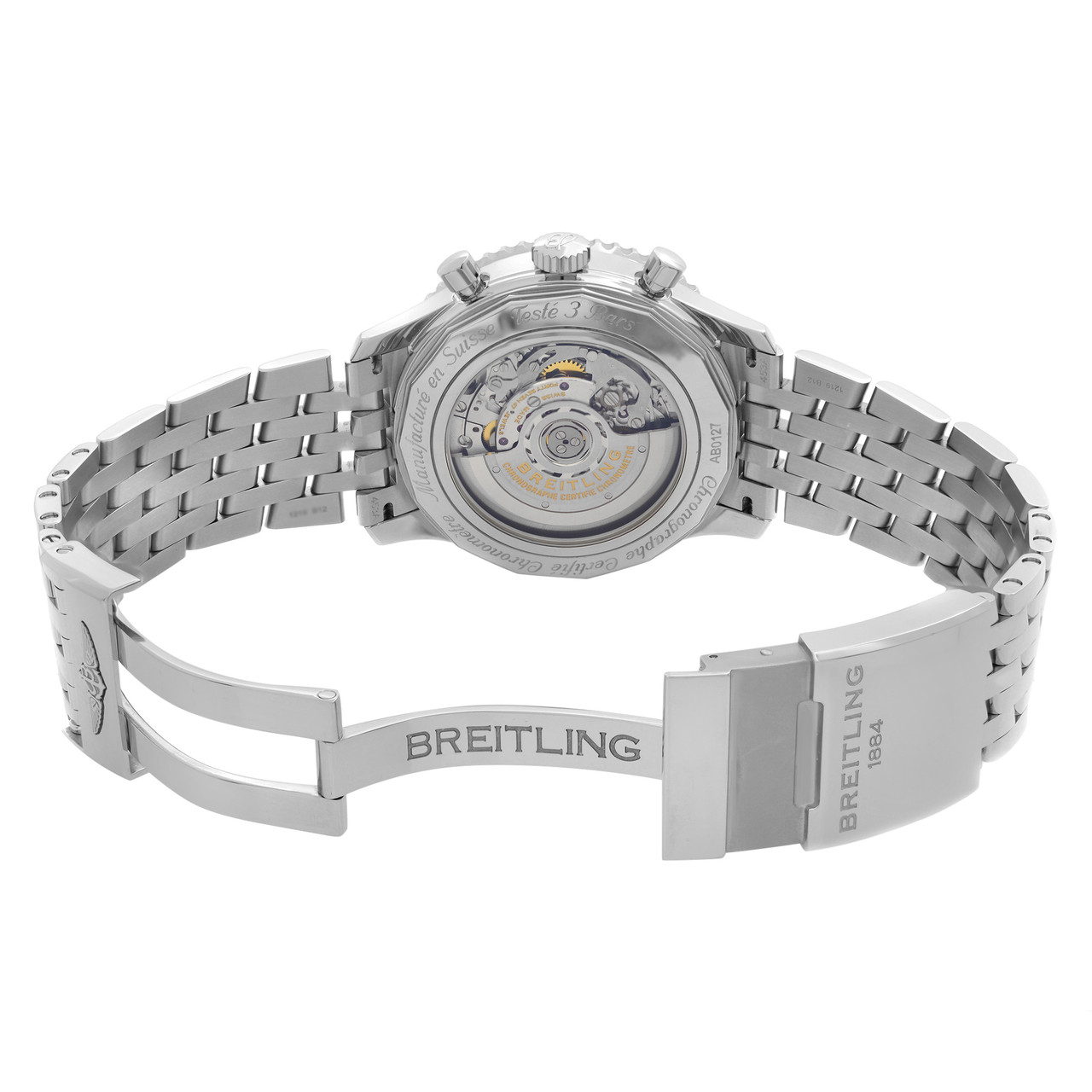 Breitling Navitimer B01 Chronograph 46 Stainless Steel 46mm Black Dial  Steel Bracelet AB0127211B1A1 - BRAND NEW