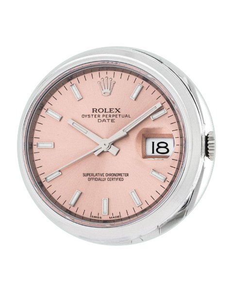 Rolex Oyster Perpetual Date 34 Steel Smooth Salmon Oyster