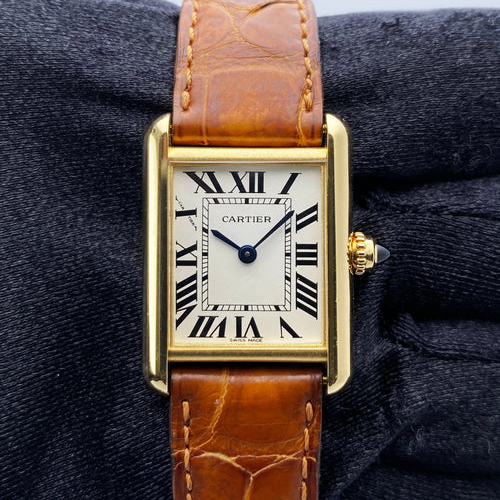 Cartier Tank Louis Small Model 18k Yellow Gold Watch W1529856 For