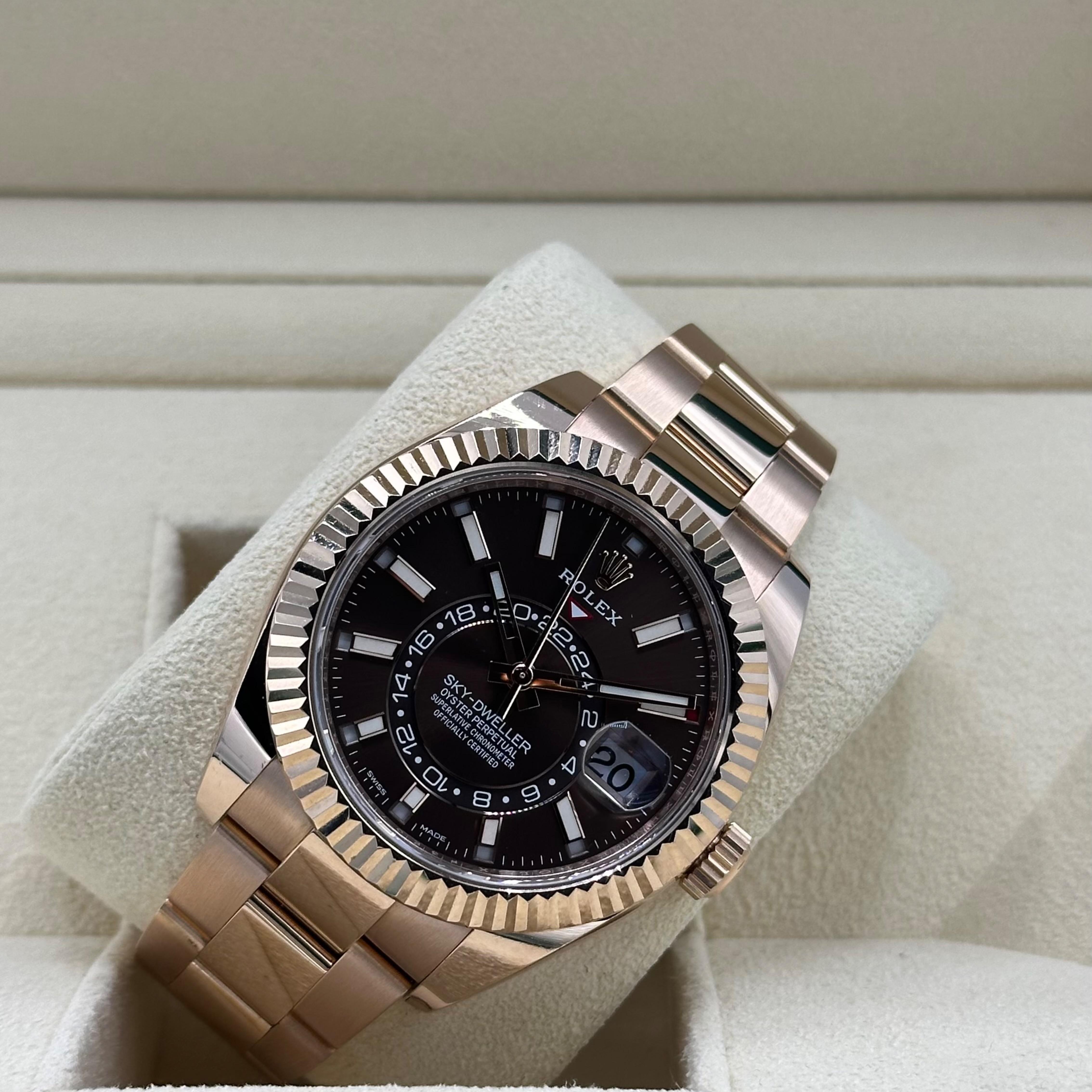 Rolex Sky-Dweller Rose Gold / Chocolate 326935-0006 Watches | Bezel