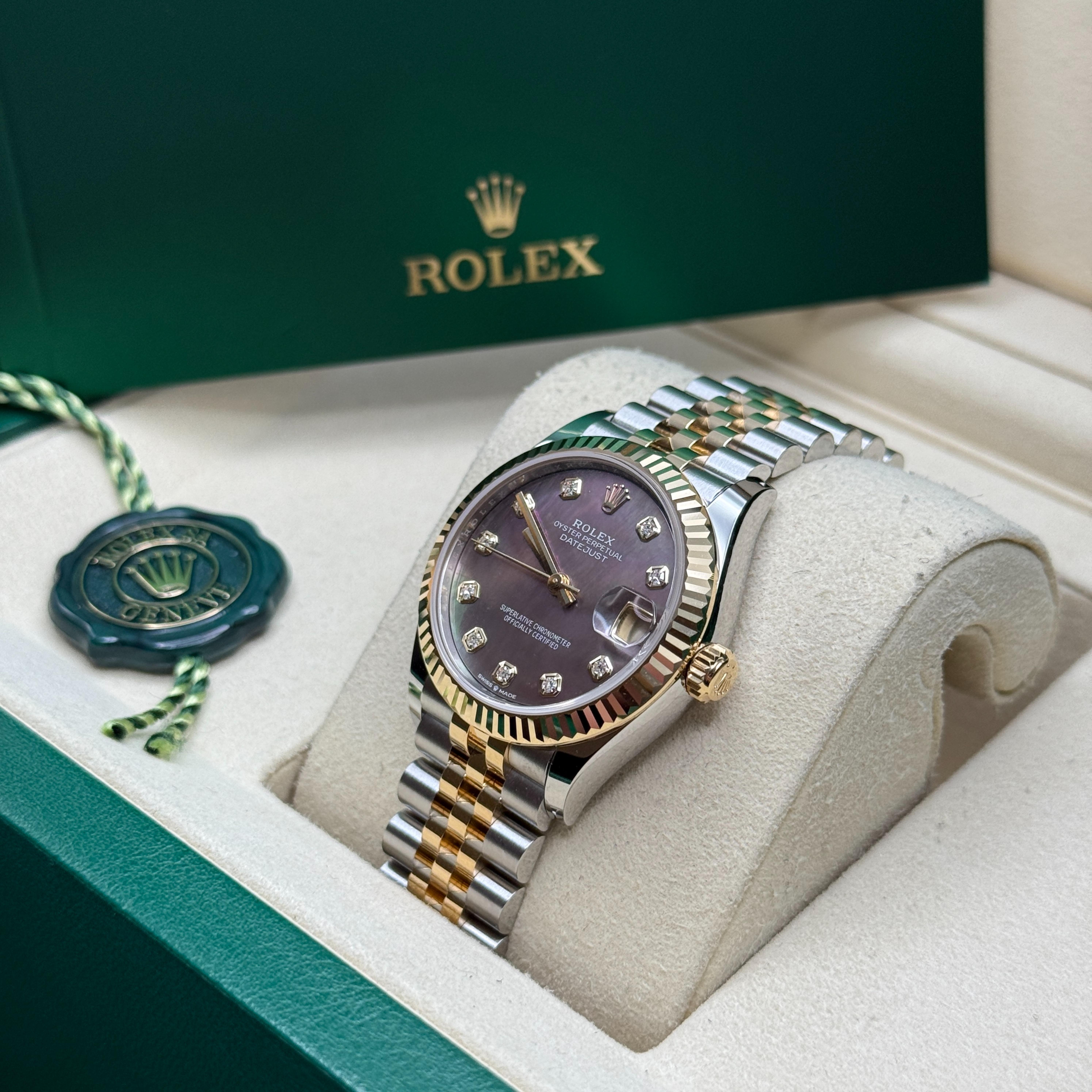 Rolex Datejust 31 Two-Tone Fluted / Tahitian MOP / Diamond-Set
