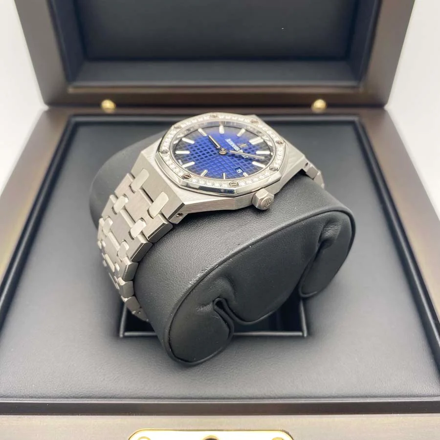 Audemars Piguet Royal Oak Lady 33mm Smoked blue Dial Diamond White Steel  Ladies Watch 67651IP.ZZ.1261IP.01