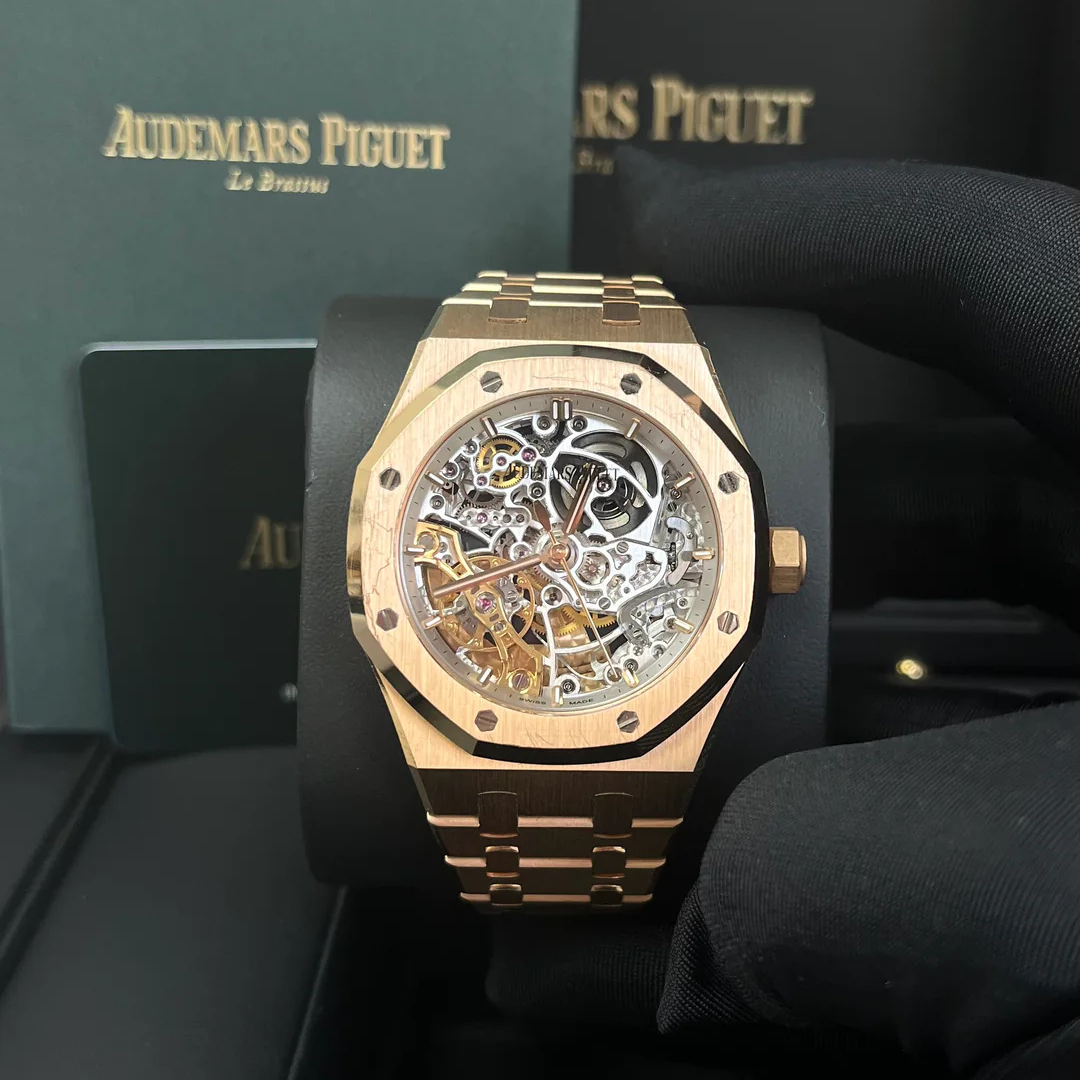 Audemars Piguet Royal Oak - 37mm Skeleton Rose Gold - Double Balance Wheel Openworked -Preowned (Ref#15467OR.OO.1256OR.01)