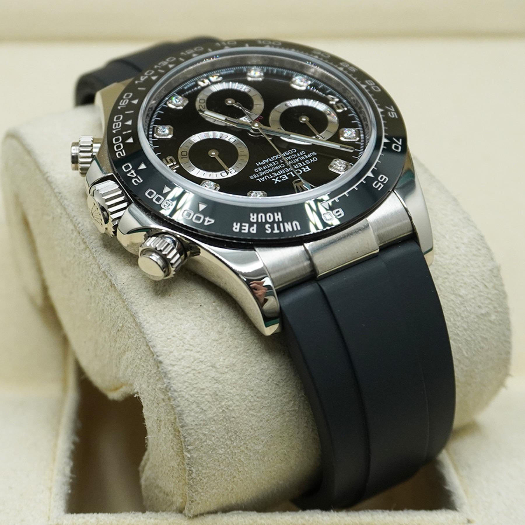 Rolex Daytona White Gold / Ceramic / Black / Diamond-Set