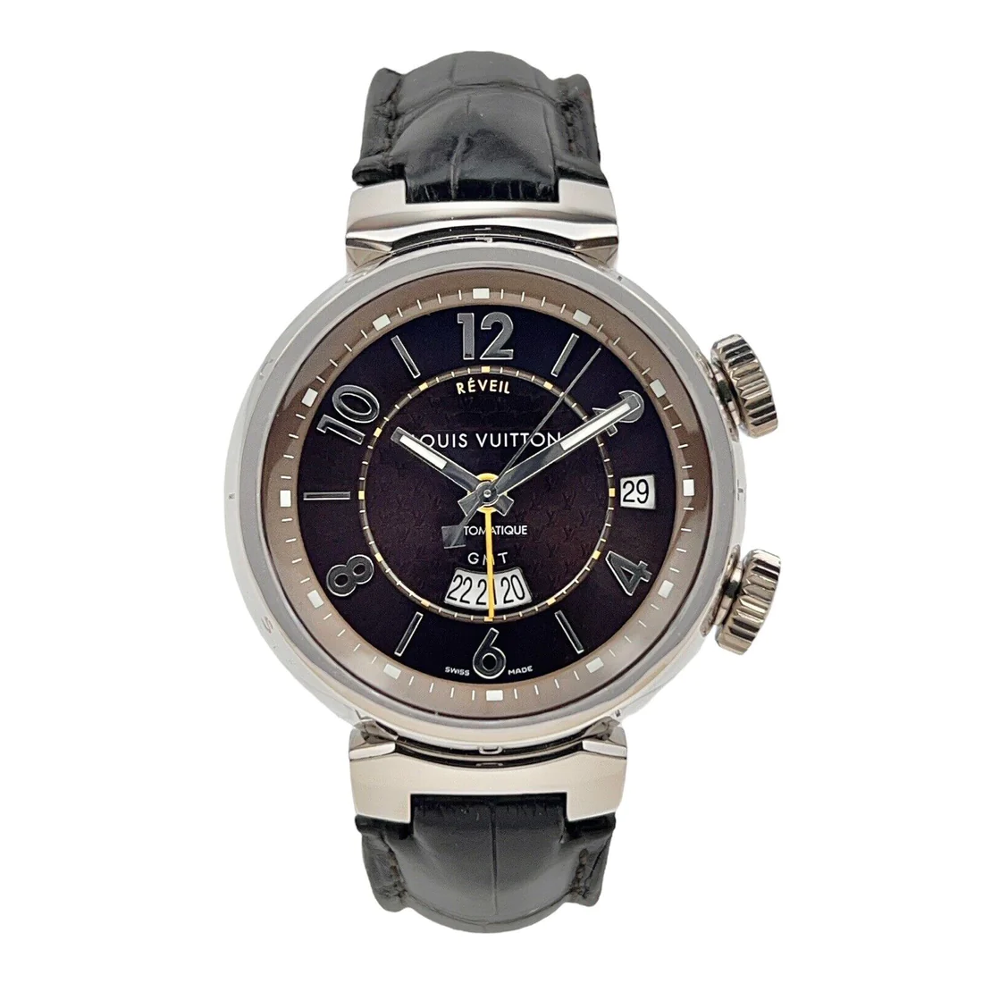 Pre-Owned Louis Vuitton Tambour GMT Reveil Automatique Watch