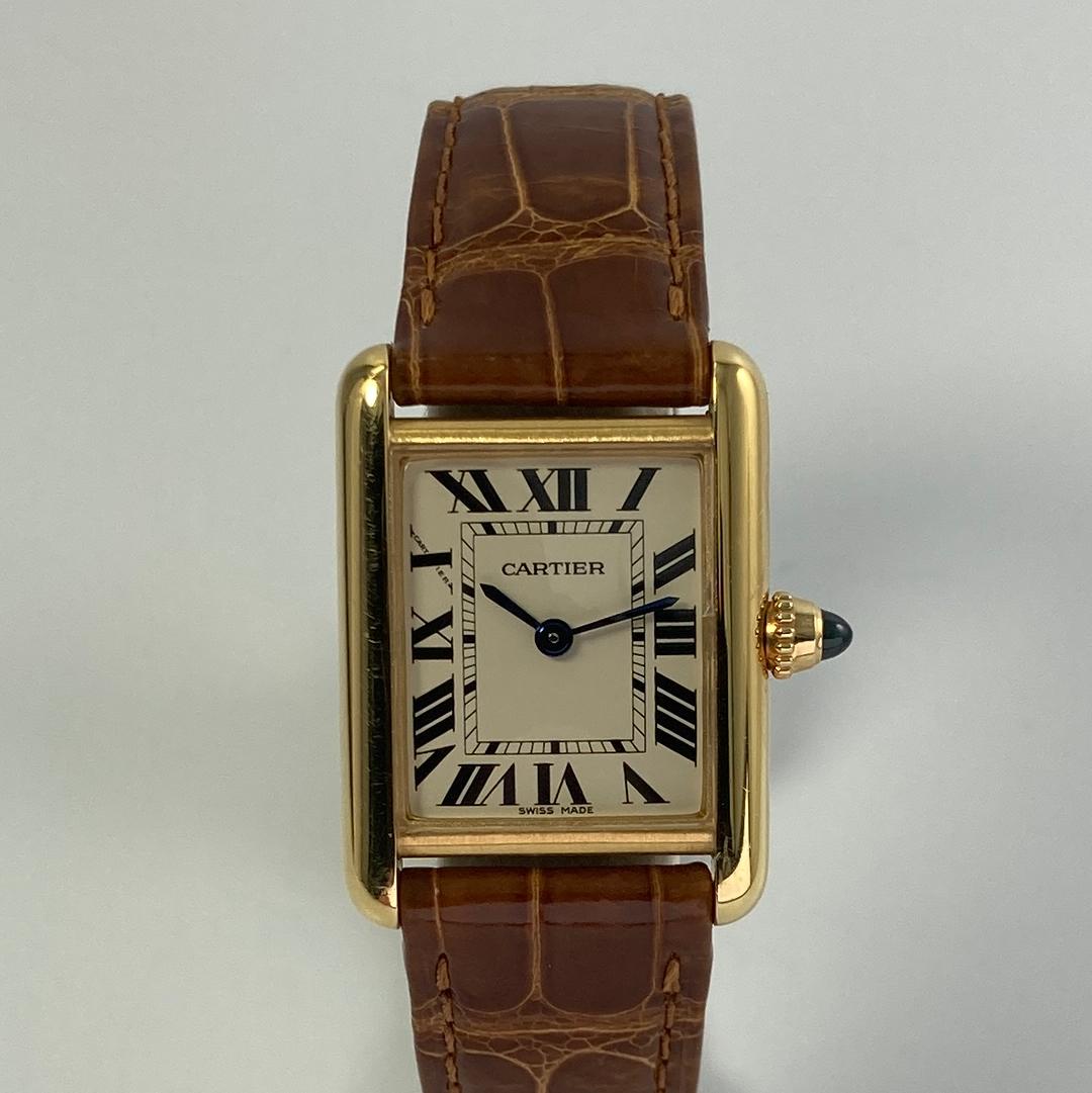 Cartier Tank Louis Small Model 18k Yellow Gold Watch W1529856 For