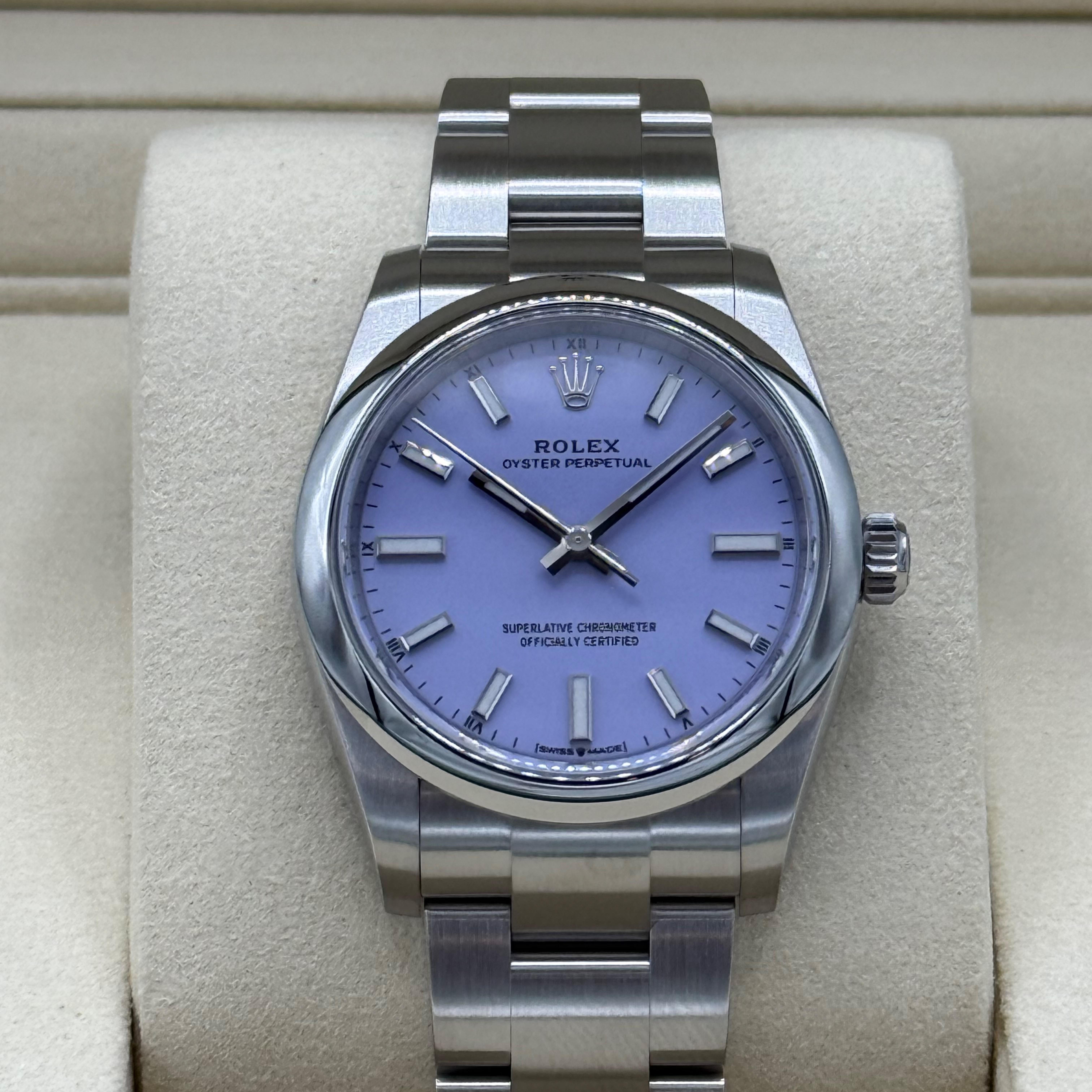 Auction: 2025 Rolex Oyster Perpetual 34 Lavender 124200-0008 | Bezel