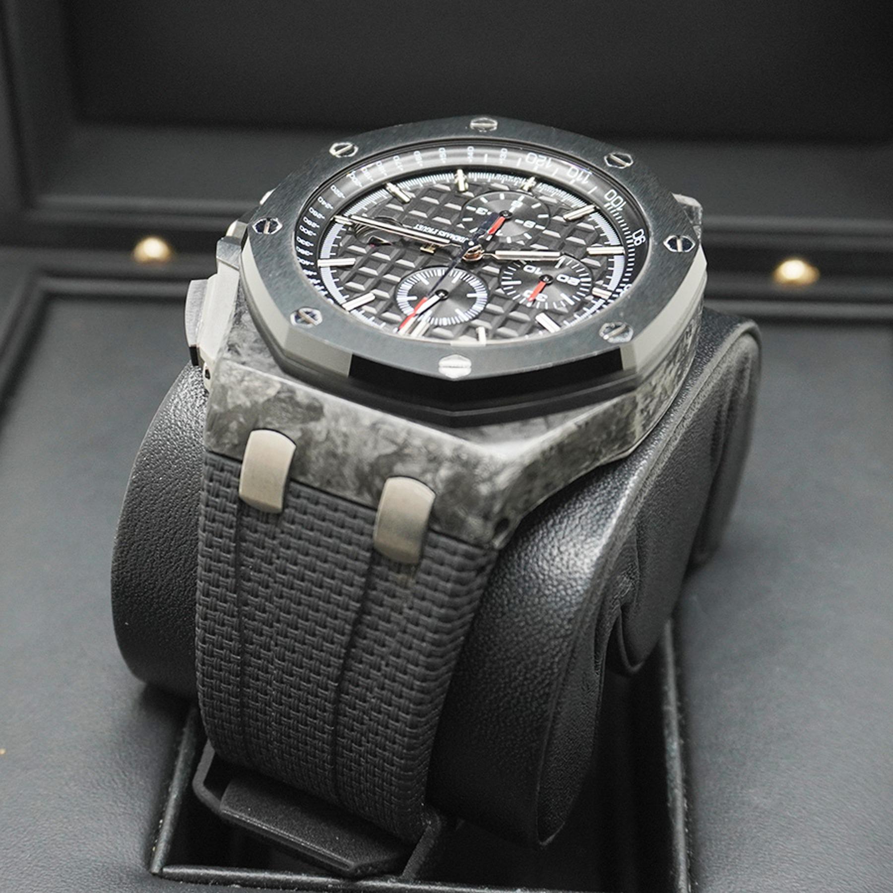 Audemars Piguet レザーベルト オフショア用　黒 アリゲーター Audemars Piguet レザーベルト オフショア用 黒 アリゲーター