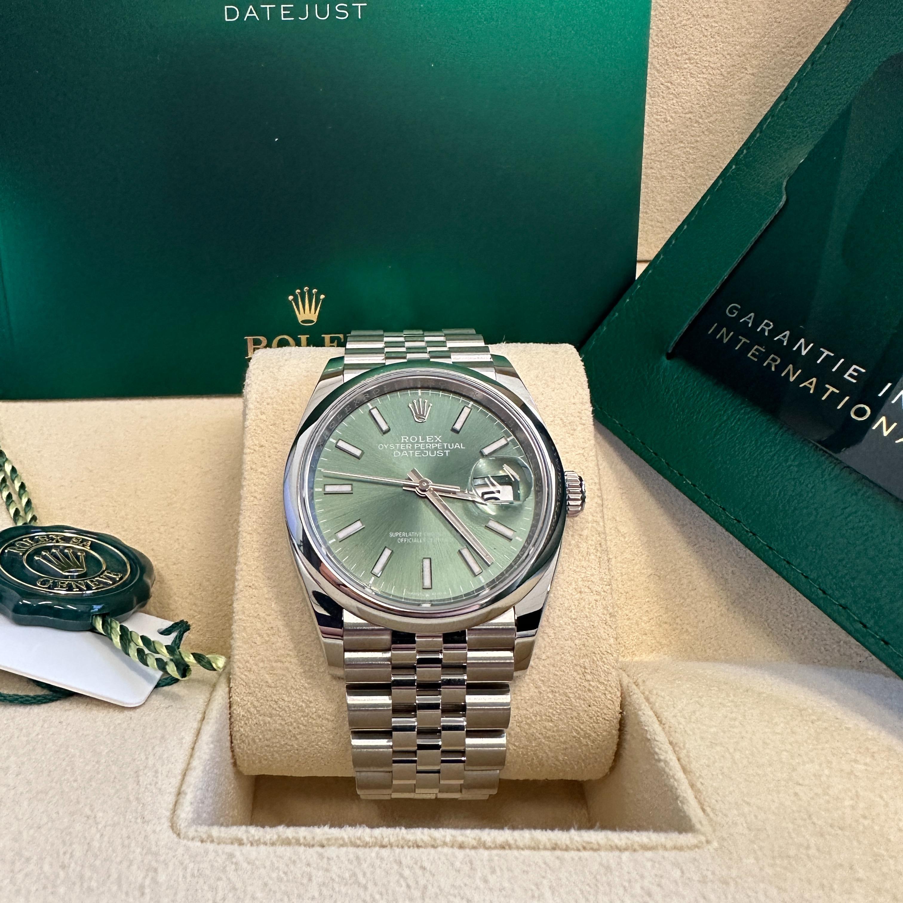 時計 MintGreen Rolex Datejust 36 | Green Dial | Jubilee Bracelet 126200