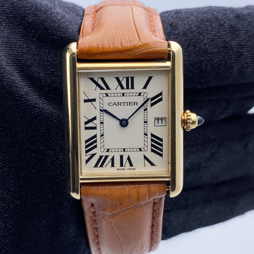 Cartier Tank Louis Yellow Gold Large Silver Dial W1529756 - BRAND NEW